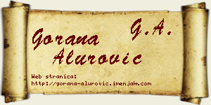 Gorana Alurović vizit kartica